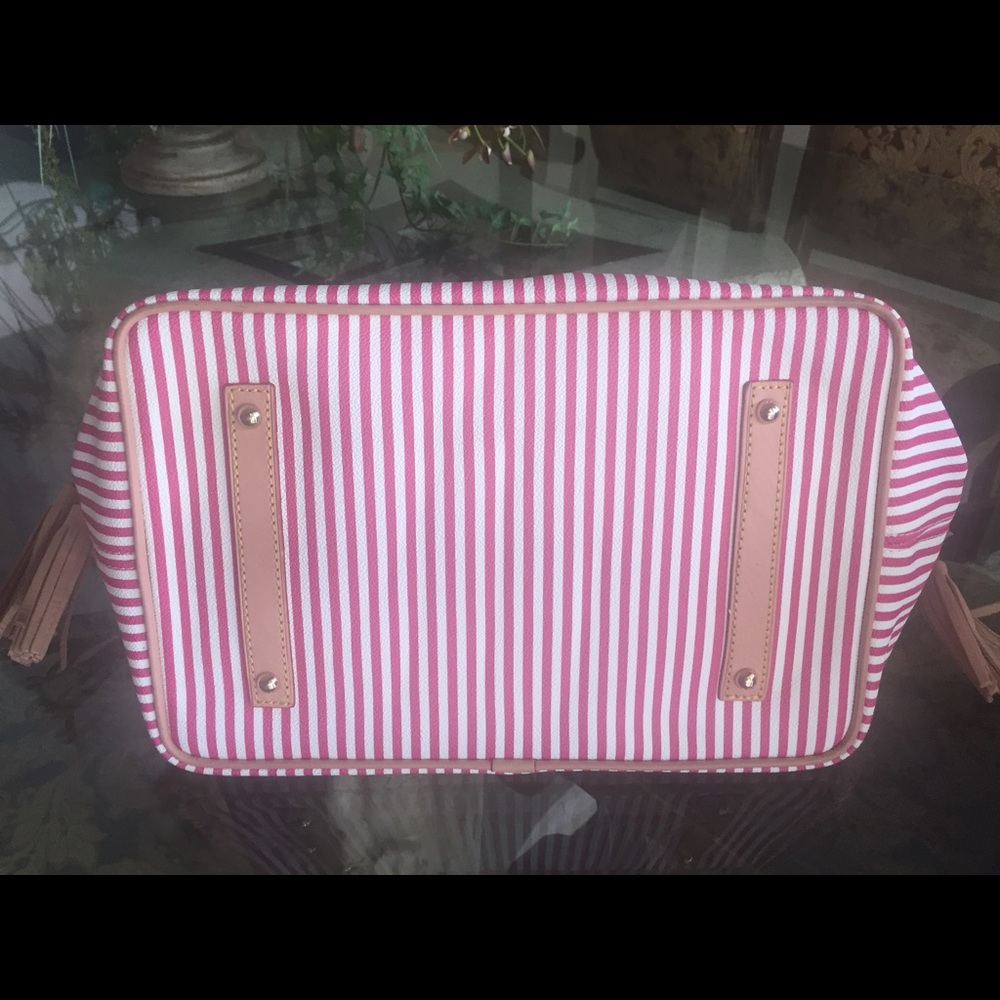 Dooney & Bourke red and white striped tote - Picture 3 of 8